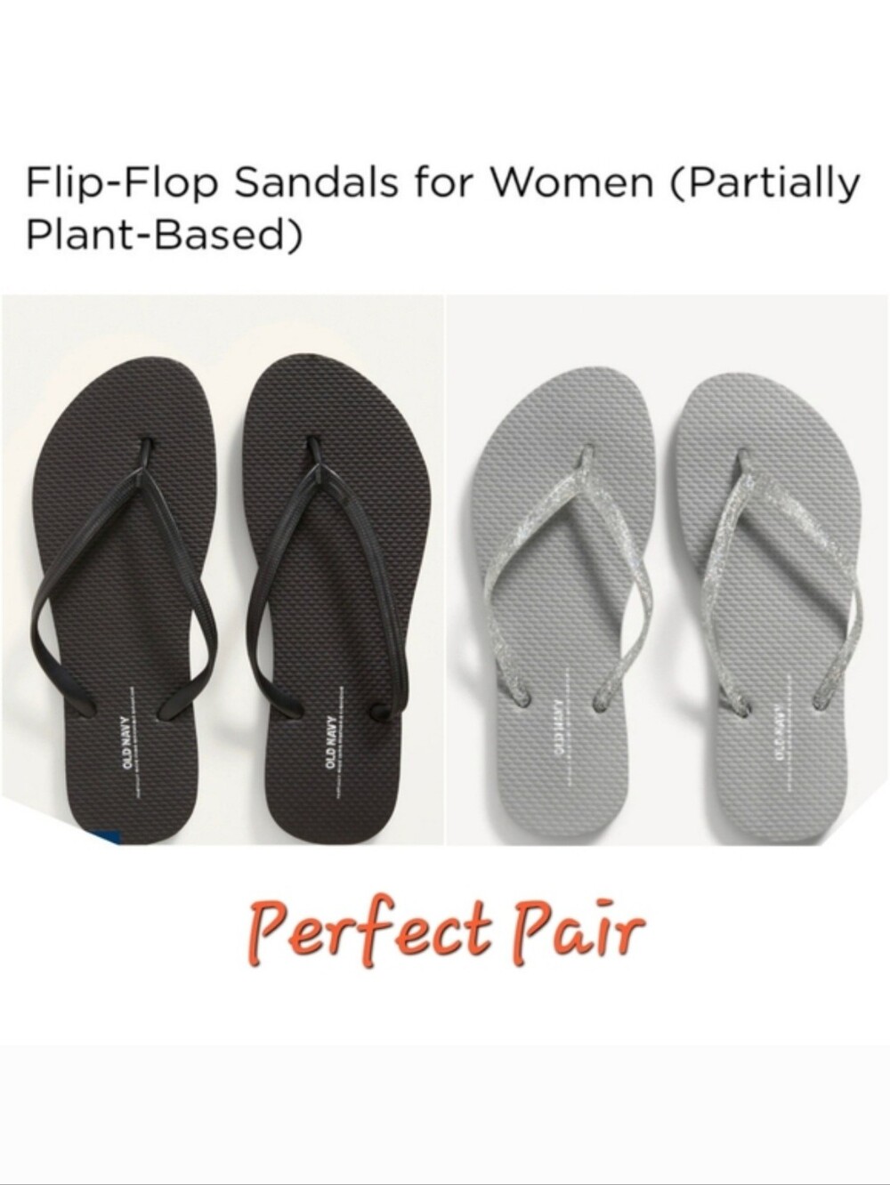 👀50% OFF🖤🩴🩶🩴NWT‼️Old Navy brand Pair of Flip Flops (Black & Silver Glitter)